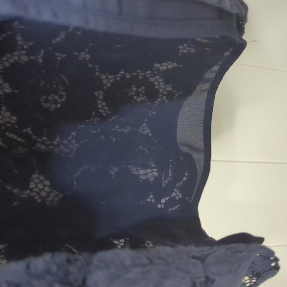 Like New Charles Henry Blue Lace Ruffle Arms Dress - Picture 6 of 9